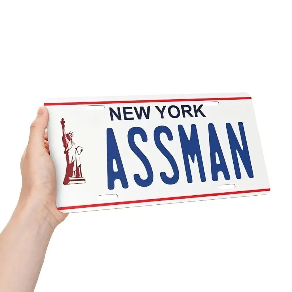 Seinfeld Kramer AS*S MAN Replica New York Vanity License Plate Tin Sign Man Cave - Picture 6 of 9